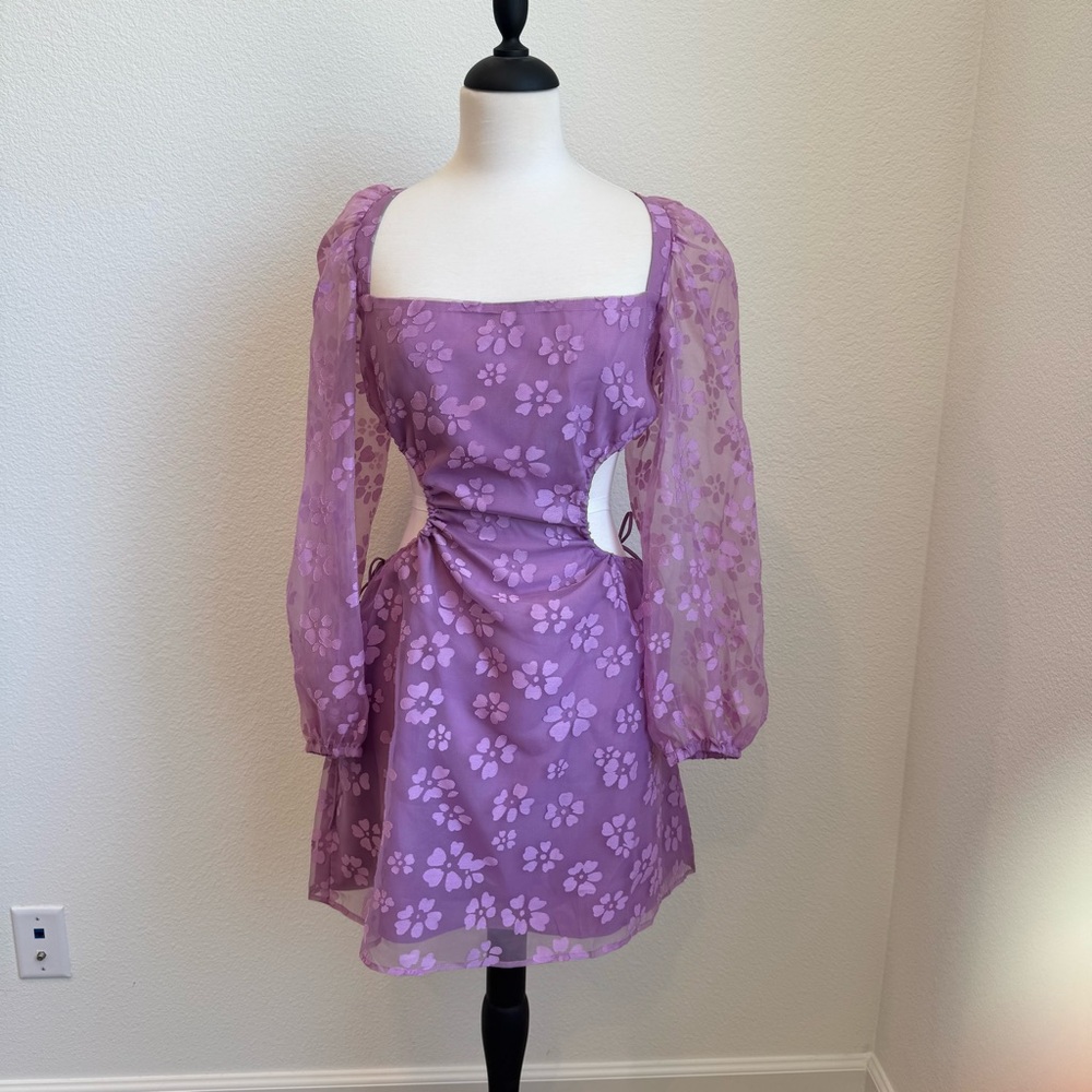 NWT Urban Outfitters Purple Floral Dress Size Medium - Picture 3 of 15